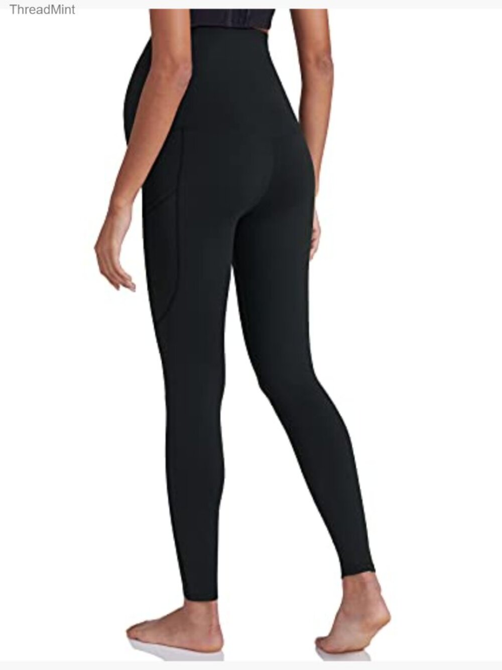 Maternity Workout Leggings Over The Belly Yoga Pants with Pockets Activewear - Picture 6 of 7